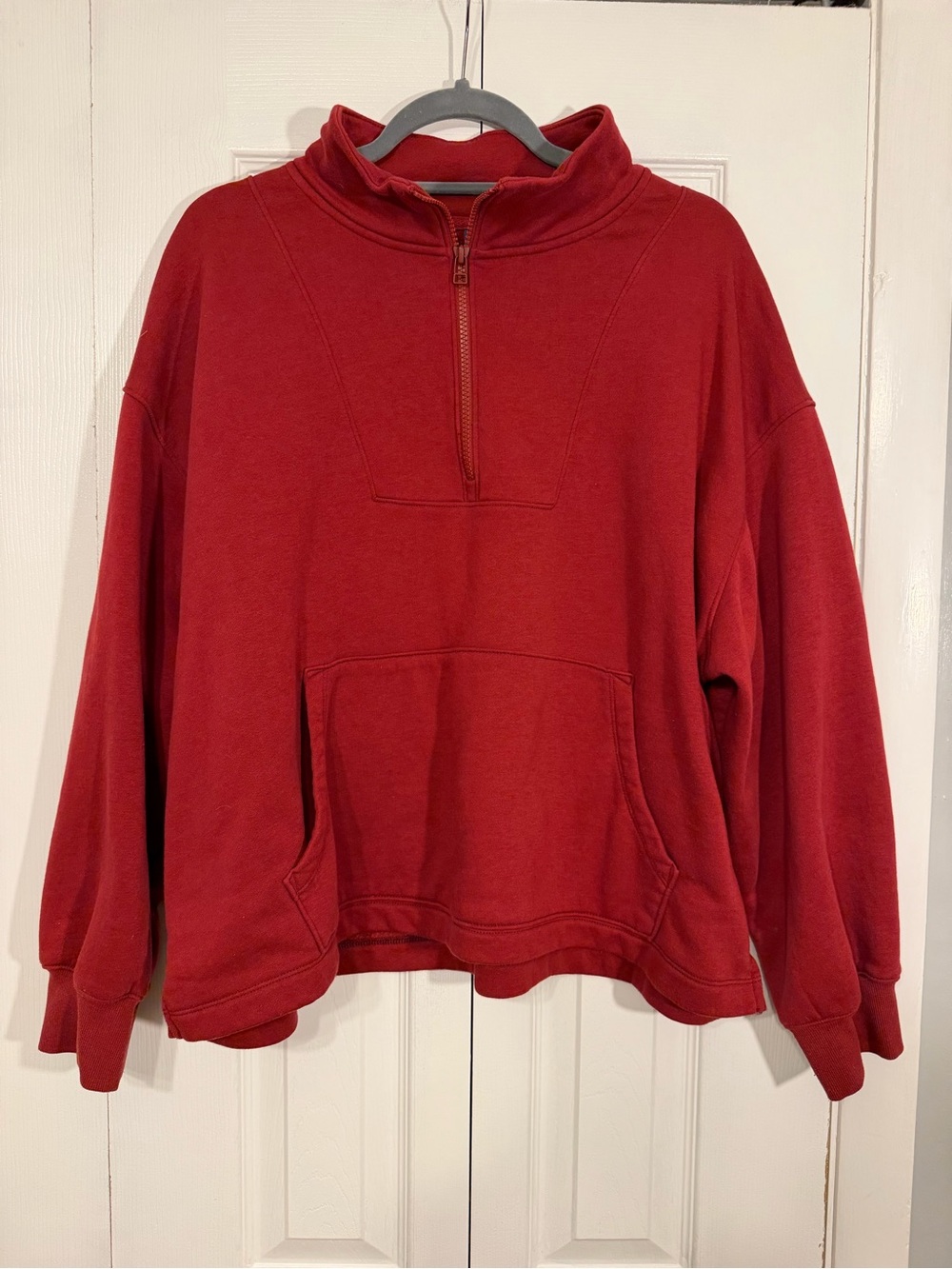 Old Navy Quarter Zip Pullover Sweatshirt XXL Red